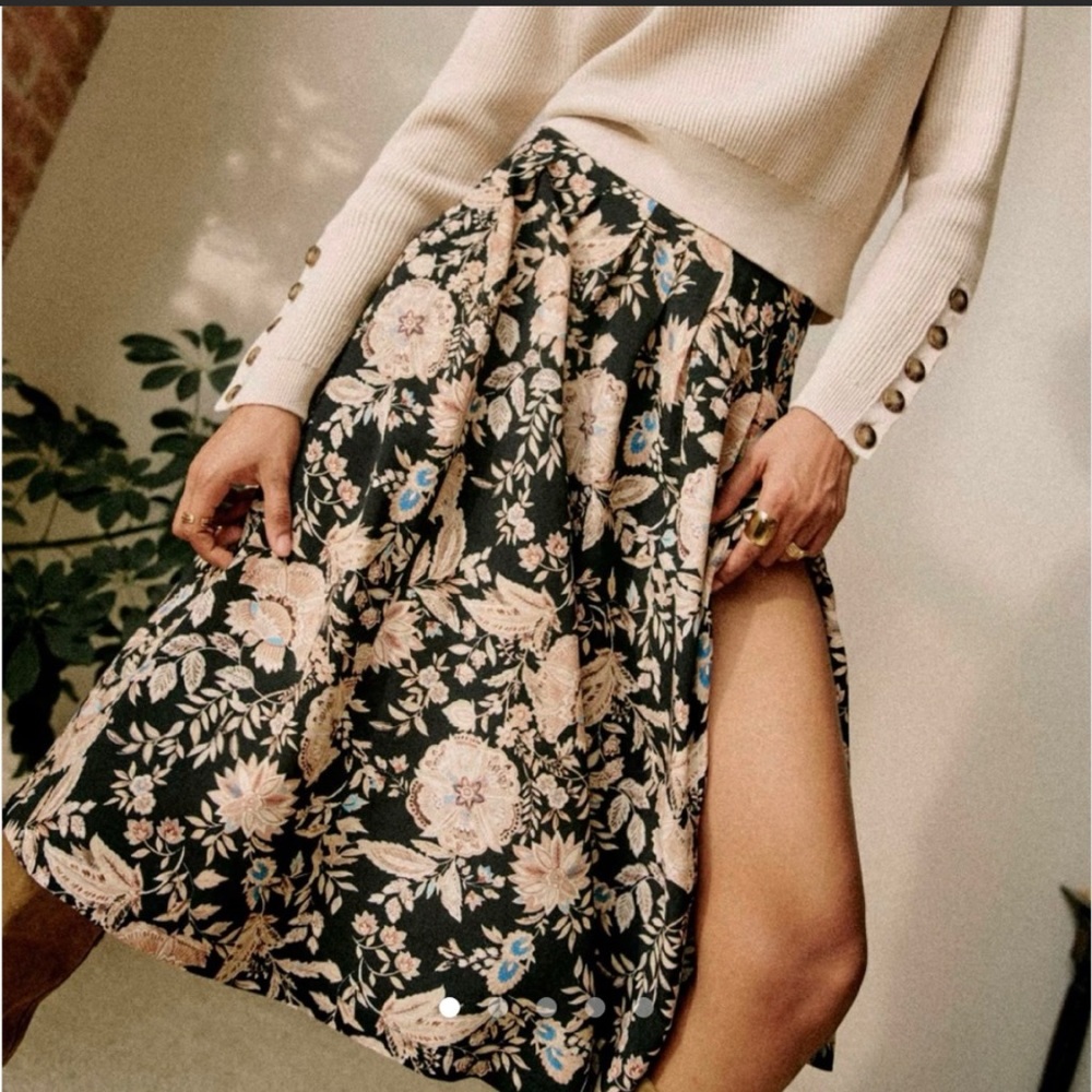 NWT Sezane Alicia in Black Floral